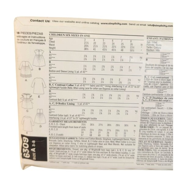 New Look 6309 & Simplicity 8342 Kids’ Sewing Patterns Sizes 3-8 Dresses & Active - Picture 3 of 8